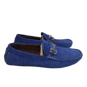 David Stone Slip On Loafers  Comfy Blue Men's Drivers Shoes Size 8